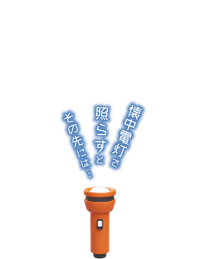 懐中電灯で照らすとその先には…
